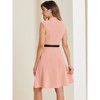 INSPIRE CHIC Women's V Neck Wear to Work Sleeveless Flare Knee Length Dresses - 3 of 4