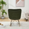 CAVINAS Accent Chair Rocking Chair with Wide Backrest Comfortable Lounge Chair with Seat Wood Base, Bedroom - 3 of 4