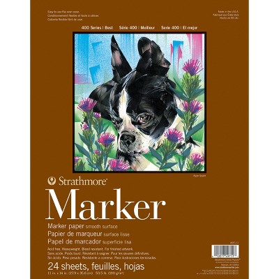 Strathmore Marker Paper Pad 11"X14"-50lb Smooth 24 Sheets