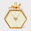 14K Gold Dipped Cubic Zirconia Rondelle Initial Necklace - A New Day™ Gold - 3 of 4