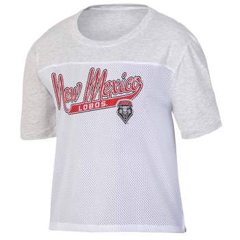 NCAA New Mexico Lobos Women's White Mesh Yoke T-Shirt