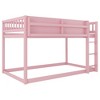 Ridstar 78.35 in. W Floor-Standing Double-Deck Solid Wood Bunk Bed with Ladder-Pink - 4 of 4
