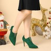 Allegra K Women's Pointy Toe Rhinestones Pull on Stiletto Heel Ankle Booties - 3 of 4