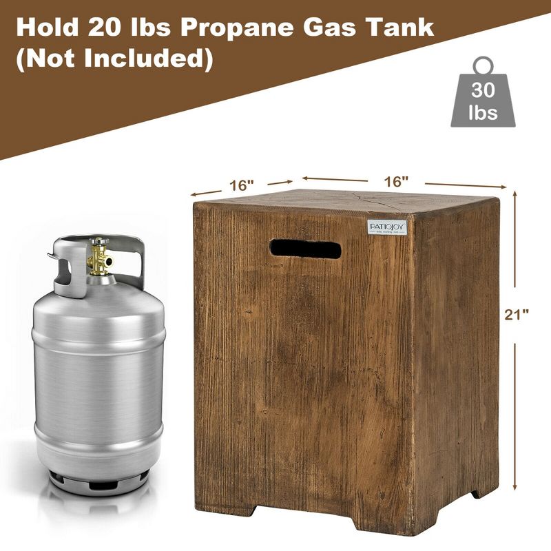 Costway 16'' Outdoor Hideaway Table Propane Tank Cover for Standard 20 LBS Propane Tank, 2 of 10