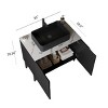 30" Bathroom Floor Cabinet,Modern Bathroom Vanity With White Ceramic Basin,2 Doors,Freestanding Bathroom Storage Cabinet-Cuddlewood - 4 of 4