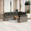 vidaXL 11 Piece Patio Sofa Set with Cushions - Gray With Table - 2 of 4