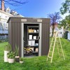 Gulches 6ft x 4ft Outdoor Metal Storage Shed for Garbage Cans, Garden Accessories, Backyard, and Patio Use, Vanilla - 2 of 4
