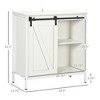 Aghana Digitals Farmhouse White Buffet Cabinet with Sliding Barn Door, Adjustable Shelf & - 3 of 4