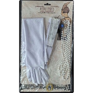 Morris Costumes Adult General Sizing White Roaring 20's Halloween Costume Accessories 5pc - White One Size Fits Most - 1 of 1