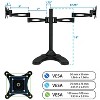 Mount-It! Free Standing Dual Monitor Stand | Double Arm Desk Mount Fits Two 21 24 27 Inch Computer Screens | 2 Heavy Duty Full Motion Adjustable Arms - 4 of 4