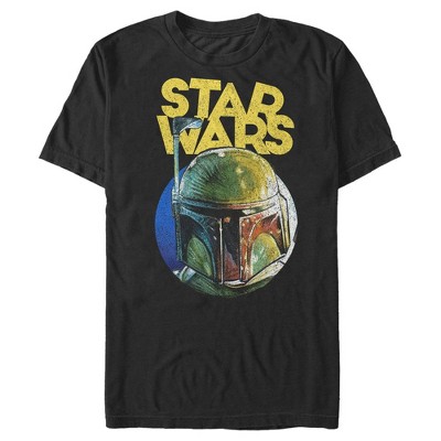 Men's Star Wars Boba Fett Helmet Paint T-shirt - Black - X Large : Target