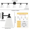 POWLIG 43.54-in 5-Light Matte Black Bathroom Vanity Light Fixture with Opal Frosted Glass Shade - 3 of 4
