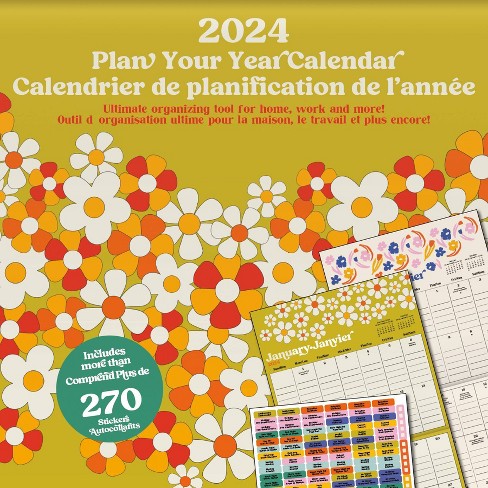 Trends International Inc. 2023-24 Wall Calendar 12x12 Family Planning  with Stickers Bilingual English/French in 2023