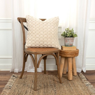 Natural Cotton Textured 20" Throw Pillow