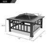 Karl Home | 31 in. Black Metal Patio Square Fire Pit - 2 of 4