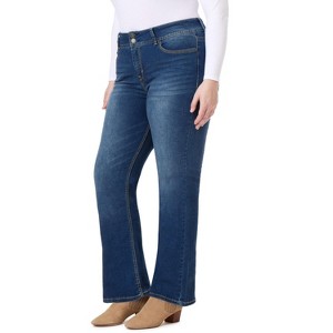WallFlower Women's Plus Size Luscious Curvy Bootcut Mid-Rise Insta Stretch Juniors Jeans - 1 of 4