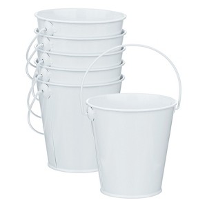Unique Bargains Garden Galvanized Versatile Durable Bucket with Handle 6 Pcs - 1 of 4