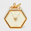 14K Gold Dipped Cubic Zirconia Rondelle Initial Necklace - A New Day™ Gold - 3 of 4