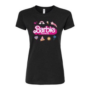 Women's - Barbie - Movie Logo Icons Juniors Fitted Graphic T-Shirt - 1 of 3