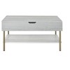 Vynxaria Modern Lift-Top Coffee Table Bottom Shelf, Under-Top Storage, Satin Brass Legs, Plastic Glides, White, Easy Assembly - 4 of 4