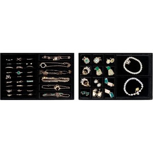 4-Layer Stackable Jewelry Organizer with Removable Dividers, Grey Drawer Insert Storage for Earrings & Necklaces - 1 of 4