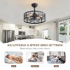 Airsurfer 20" Black Caged Ceiling Fan with Light, 7 ABS Blades, 4 E26 Sockets, DC Motor, Remote Control, 6 Speeds, 4"&8" Downrods Included - 4 of 4