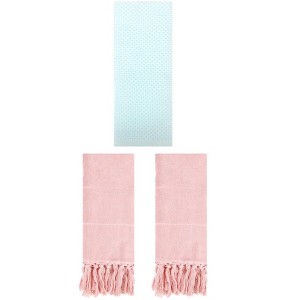REGALWOVEN 3 Packs Cotton Soft Absorbent Tassels and Waffle Decorative Hand Towel - 1 of 4