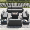 LayinSun 13 Pieces Outdoor Patio Furniture Set with 44" Fire Pit Table Rattan Sectional Sofa Conversation Sets - 2 of 4