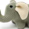INFURNIC Baby and Toddler Learning Toys Handmade Cotton Knitted Elephant Plush Toy for Gentle Sensory Play Development, Green, 7.5"*3.5"*3" - 4 of 4