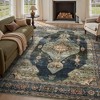 MontVoo Vintage Medallion Washable Rug Green/Teal - 2 of 4