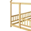 Kumasinova Twin/Full Size House Bed Frame,Toddler Floor Platform Bed with Roof Frame and Guardrails,Montessori Floor Bed for Kids,Adults,Teens - 4 of 4