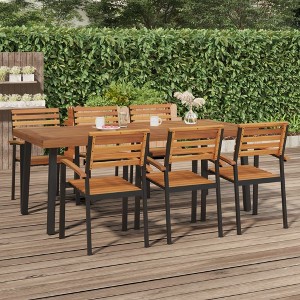 vidaXL Patio Table 78.7 in.x39.4 in.x29.5 in. Solid Wood Acacia - 1 of 4