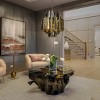 ALOADECOR 9-Light Luxury Soft Gold Stainless Steel Chandelier with Smoke Crystal Accents - 2 of 4