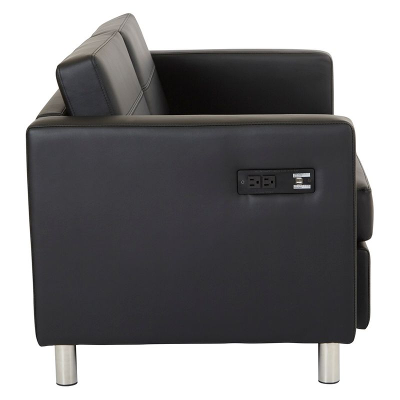 Atlantic Loveseat with Dual Charging Station Black - OSP Home Furnishings, 3 of 6