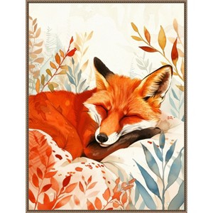 Amanti Art Napping Fox by Justyna Jaszke Framed Canvas Wall Art - 1 of 4
