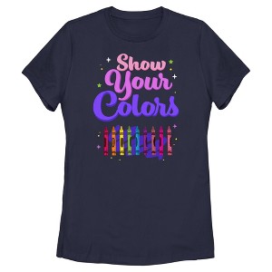 Women's Crayola Show Your Colors Crayons Lineup T-Shirt - 1 of 4