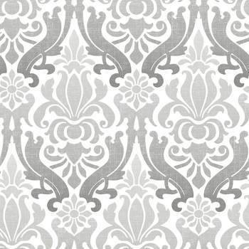 NuWallpaper Nouveau Damask Peel & Stick Wallpaper Gray