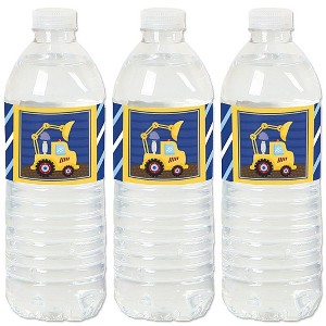 Big Dot of Happiness Construction Truck - Baby Shower or Birthday Party Water Bottle Sticker Labels - Set of 20 - 1 of 4