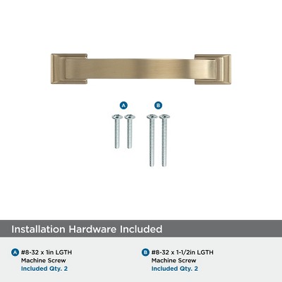 Golden Champagne Arch Cabinet Pull with Mounting Hardware