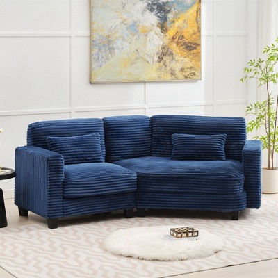 HYLEORY 154'' Sectional Sofa , Indoor Furniture Convertible Modular Corduroy Sectional Sofa for Living Room