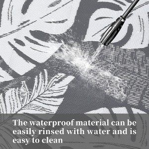 Waterproof Outdoor Rug Plastic Straw Rug, Tropics Palm Leaves Camping Rug for Patio, Reversible Modern Outdoor Carpet for RV Porch Deck Balcony Beach - 1 of 4