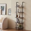 VEVOR Ladder Shelf, 5-Tier Bookshelf 17.3x11.8in, Open Wall-Mounted Ladder Shelf with Metal Frame,Storage Rack Sundries Holder, Black - 2 of 4