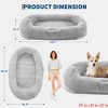 Human Dog Bed for Adult Large Gaint Shared Bed for People Pets, Washable Faux Fur Removable Nap Bed Bean Bag w/Handle Side Pocket - 2 of 4
