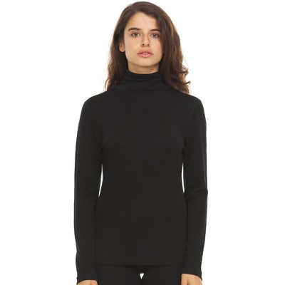 Warm Essentials By Cuddl Duds Women's Smooth Mesh Thermal V-neck Top -  Black : Target