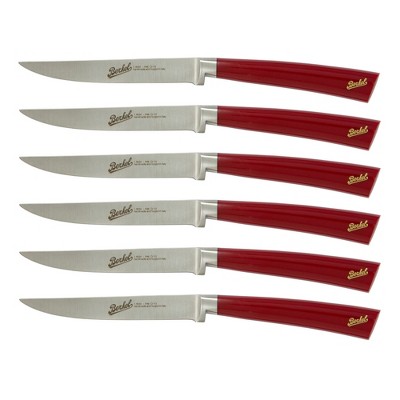 Berkel Elegance Red Stainless Steel Steak Knife, Set of 6