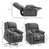 CIPACHO Overstuffed Power Lift Recliner Chair with Vibration Massage and Heat Side Pockets Pocket Spring for Adults Gray - 2 of 4
