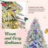 6FT/7.5FT Pre-Lit Snow Flocked Christmas Tree, Artificial Tree with Branch Tips and Multi-Color LED Lights, White+Green-ModernLuxe - 4 of 4