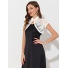 INSPIRE CHIC Women's Lace Stand Collar Pearl Button Short Sleeve Cropped Shrug - 3 of 4