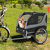 Costway Dog Bike Trailer Foldable Pet Cart with 3 Entrances  for Travel Grey/Red/Blue - 4 of 4
