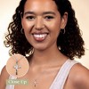 GILDED Small 10KT White Gold Natural Round-Cut Diamond Accent (I-J Color, I2-I3 Clarity) 3 Stone Cross Pendant-Necklace, 18" Chain - 3 of 4